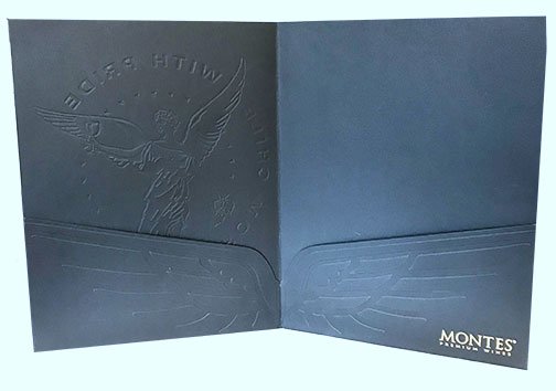 Presentation Folder, embossing on pockets